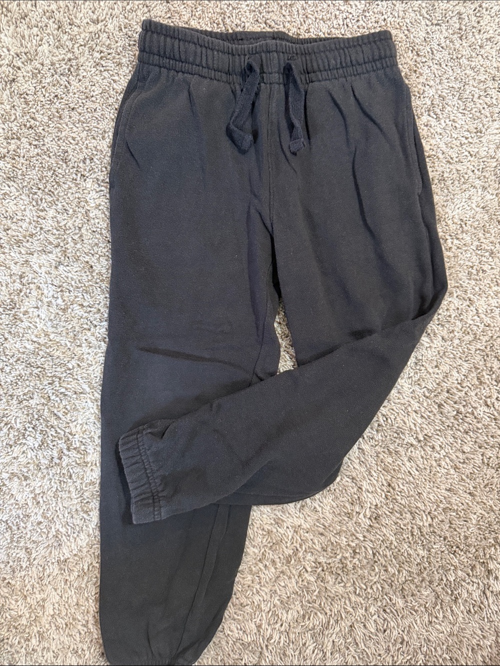 Athletic Works Boys Black Drawstring Jogger Sweatpants